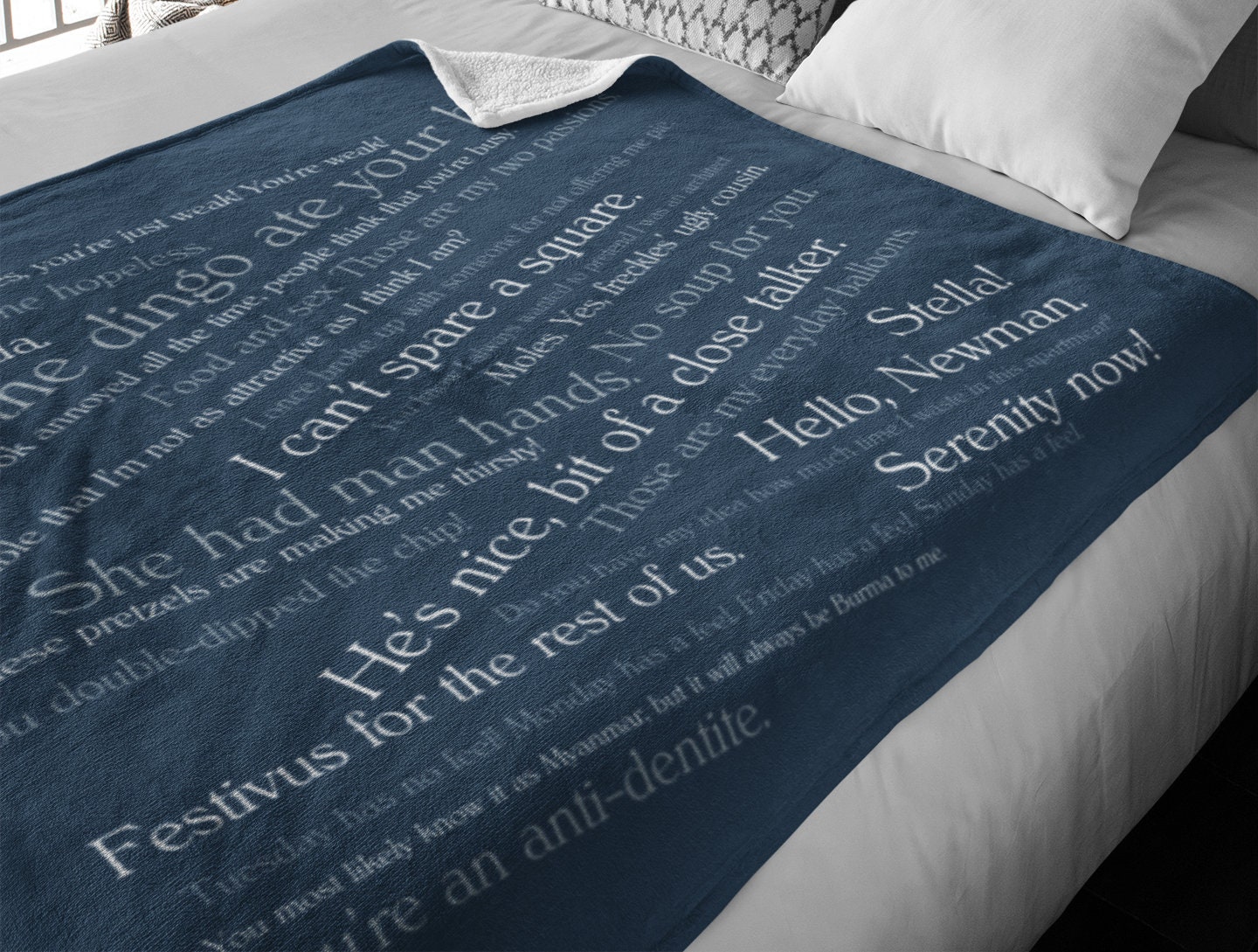 Seinfeld Quotes Serenity Now Throw Blanket - Etsy