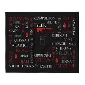 TVD Word Cloud - Humanity Switch - Throw Blanket