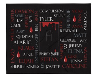 TVD Word Cloud - Humanity Switch - Throw Blanket