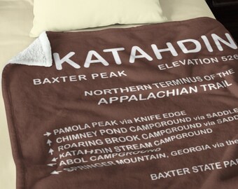Katahdin Summit Sign - Appalachian Trail - Throw Blanket