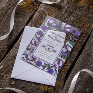 Invitaciones Acrílicas De Flores Azules Con Sobres Blancos Para Boda, Dulces 16, Cumpleaños, Quinceañera, Fiesta, Quince Años, Certificado