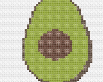 Small avocado cross stitch pattern