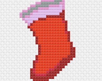 クリスマスストッキングのクロスステッチパターン