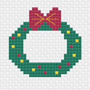 Weihnachtskranz Kreuzstich Anleitung