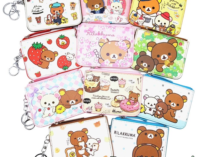Cute Kawaii Leather Wallet Coin Purse Bear | Rilakkum - Etsy