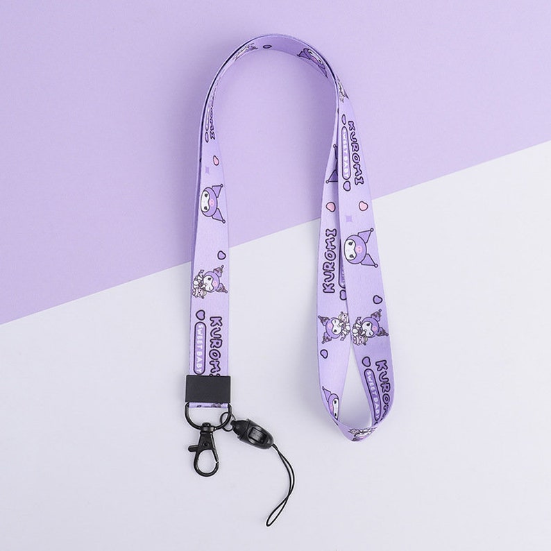 Cute Kawaii Cloth Lanyard Keychain Holder ID Badges Strap Keys Sanrio