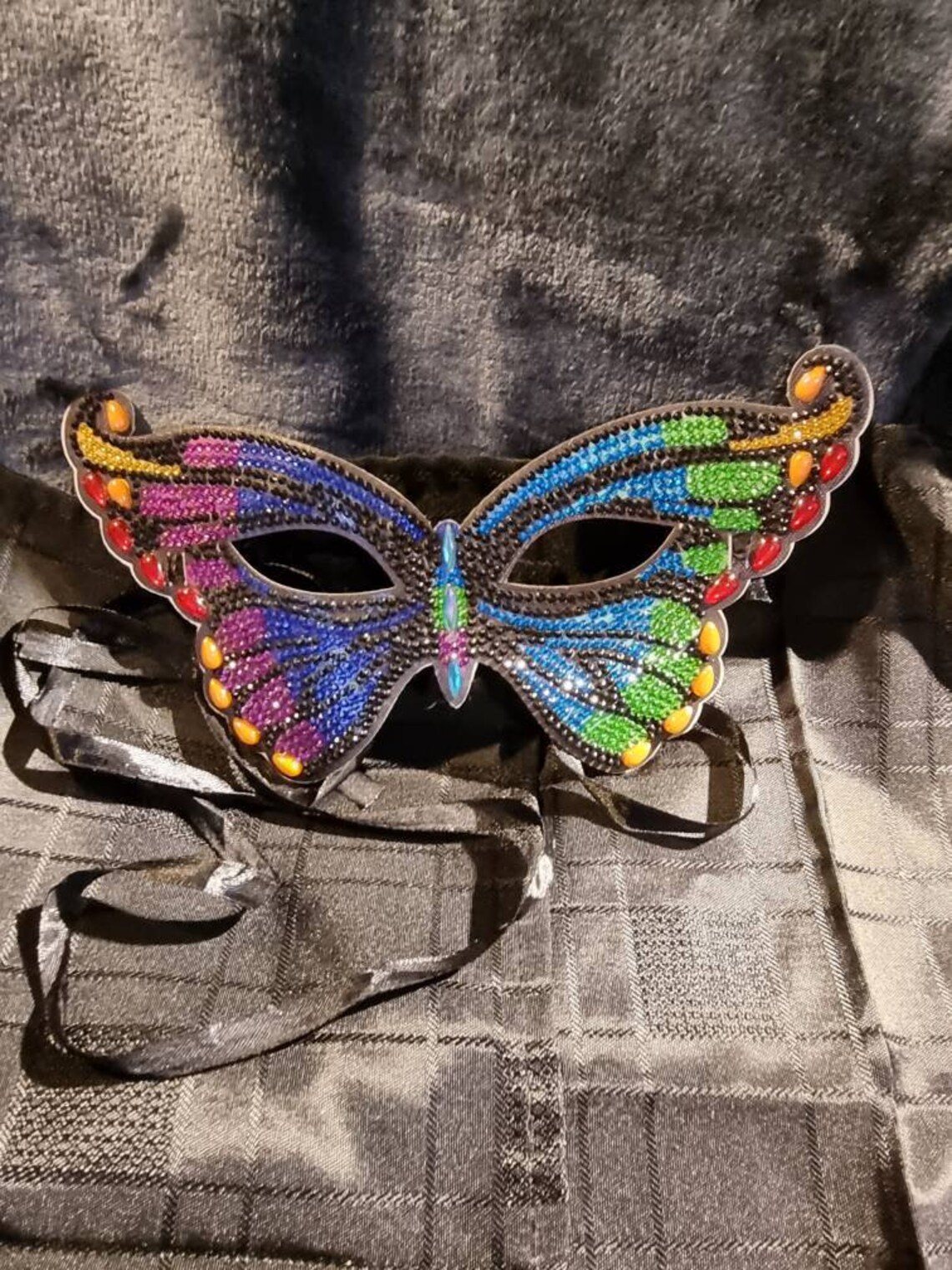 Diamond art Masquerade Masks. Material masks decorated Etsy