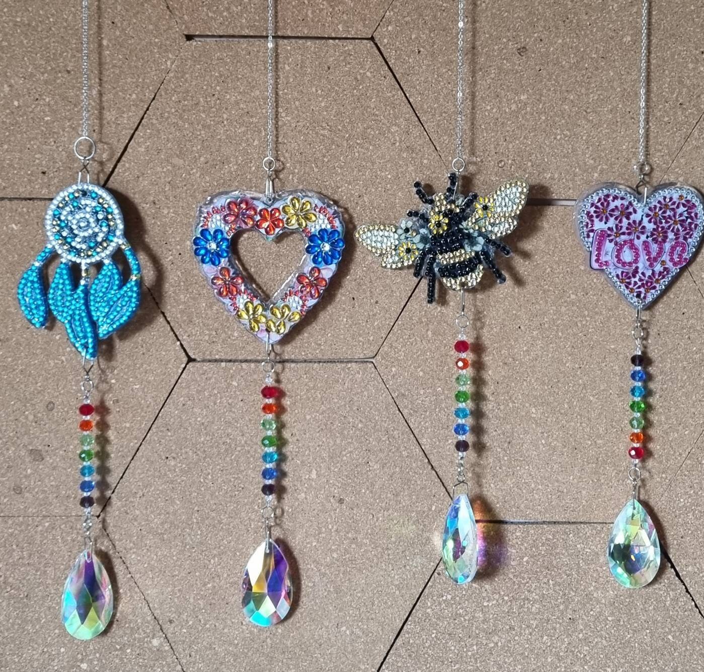Beautiful suncatchers. Variety of diamond art finished off Etsy