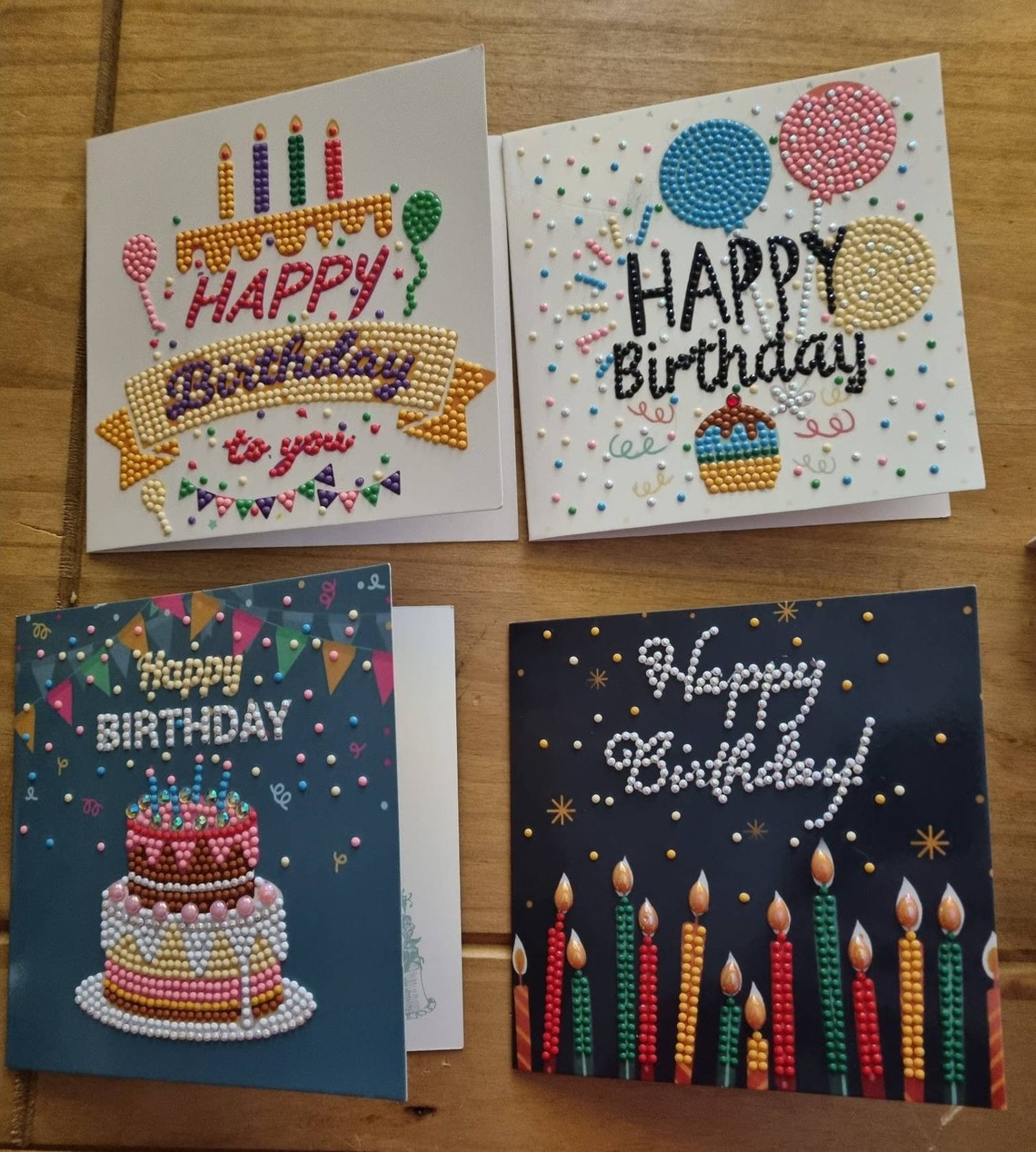 Diamond art Birthday cards. Ready to be written and sent. Etsy