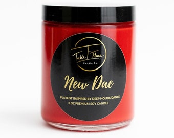 New Dae | 8 oz Jar | Playlist Included | Music Inspired  Premium Soy Candle | Treble And Flame