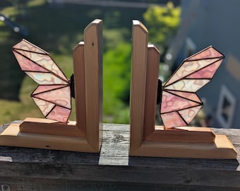 Sujetalibros de mariposa rosa