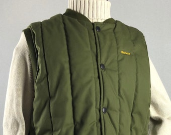 VTG Barbour メンズ ダスティオリーブグリーン キルティング ジレ