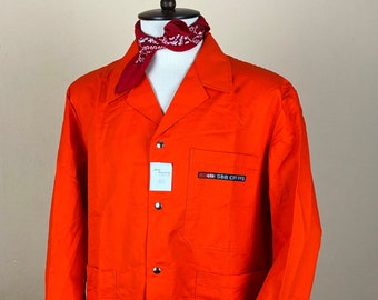 ジャケット・アウター 50s 60s Unknown French Work Jacket French Army 1950s Blue Cotton Twill Work Chore Jacket Size M