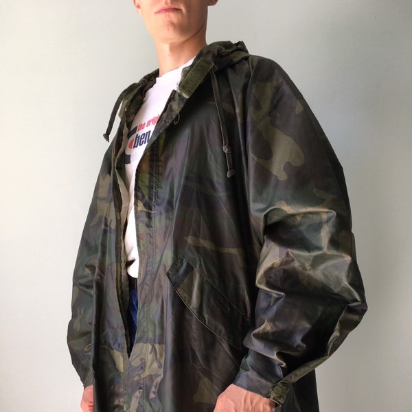 US Army Rain Parka / Wet Weather / Size L / 1990s / Waterproof /