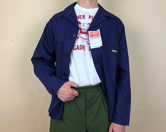 French Work Jacket / Bleu de travail / French Workwear / French Chore Coat / Swiss Railroad Work Jacket / Size M