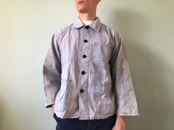French Work Jacket / Vintage Chore Jacket / Size-S