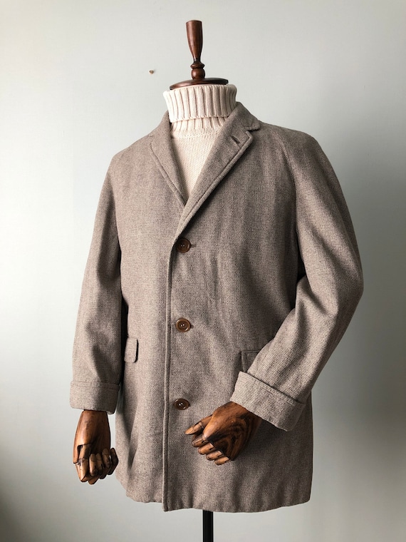 Mens Winter Coat / 70s Wool Coat / Grey Wool Coat… - image 1