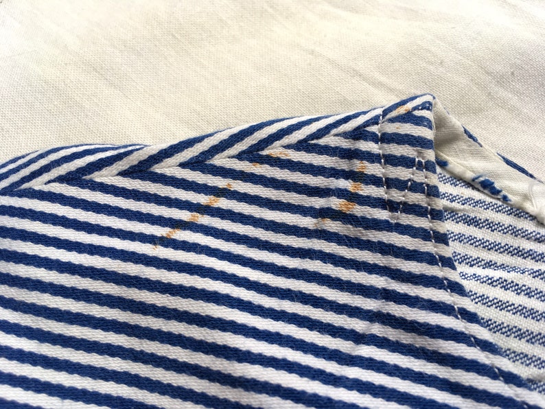 Vintage Nurse Dress Medical Uniform Blue and white stripes
