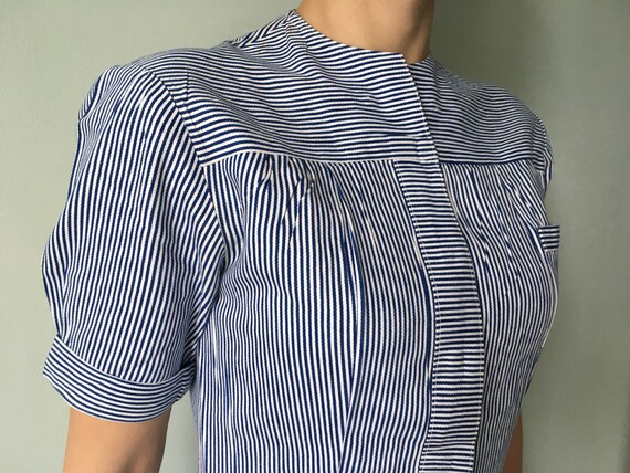 Vintage Nurse Dress / Medical Uniform / Blue and