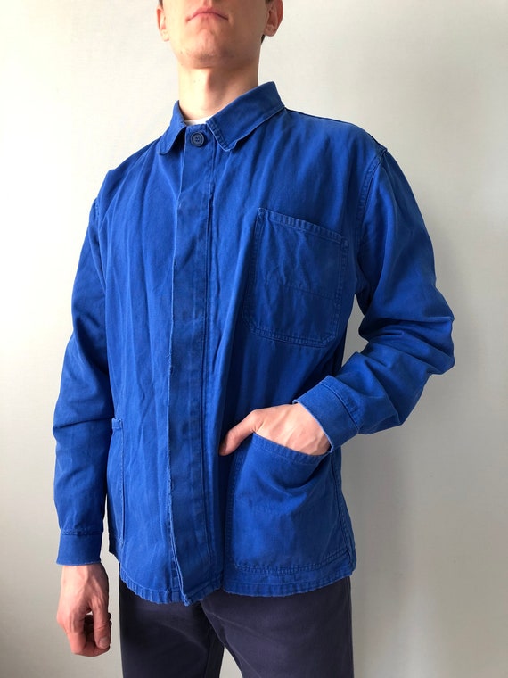 French Work Jacket / Bleu De Travail / French Workwear / French Chore Coat  / Swiss Work Jacket / Size S 
