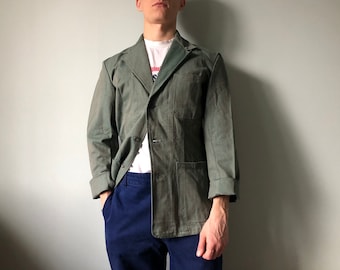 1950s Navy French Workwear Jacket - Made in England- Navy Blue