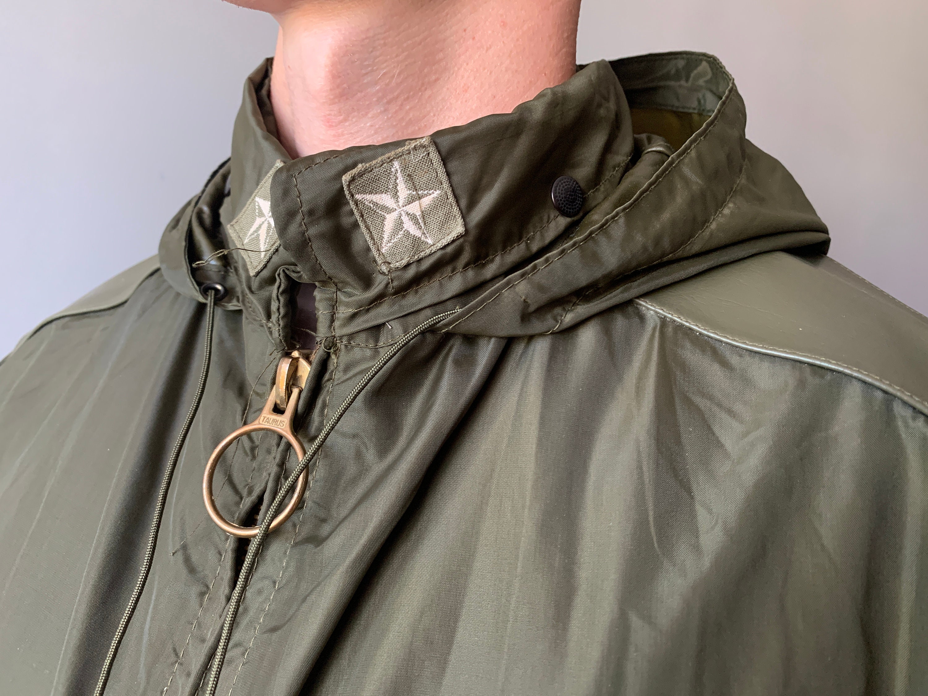 Large Italian Army OD Green Combat Field Jacket – Authentic Military Parka Shirt