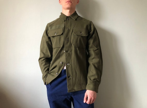Deadstock USA Army / Wool Shirt / 1970's / Size S