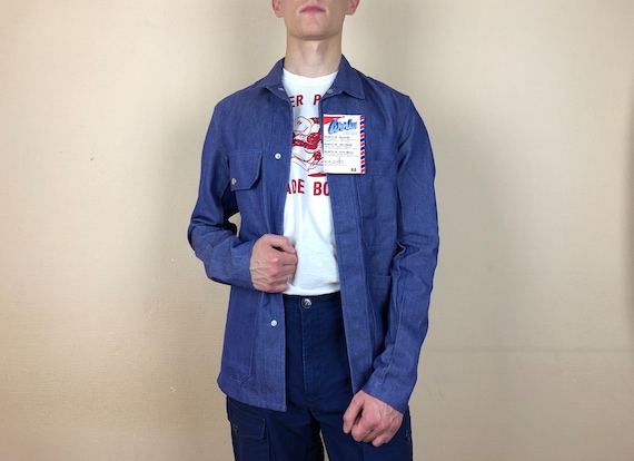 French Work Jacket / Bleu De Travail / French Workwear / French Chore Coat  / Swiss Work Jacket / Size S 