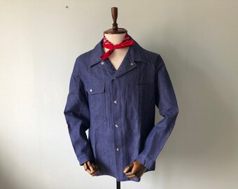 French Work Jacket / Bleu de travail / French Workwear / French Chore Coat / Swiss Work Jacket / Size L