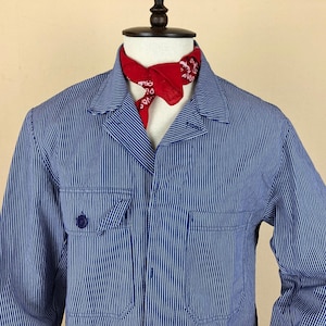 French Work Jacket / Bleu de travail / French Workwear / French Chore Coat / Swiss Railroad Work Jacket / Size L-XL