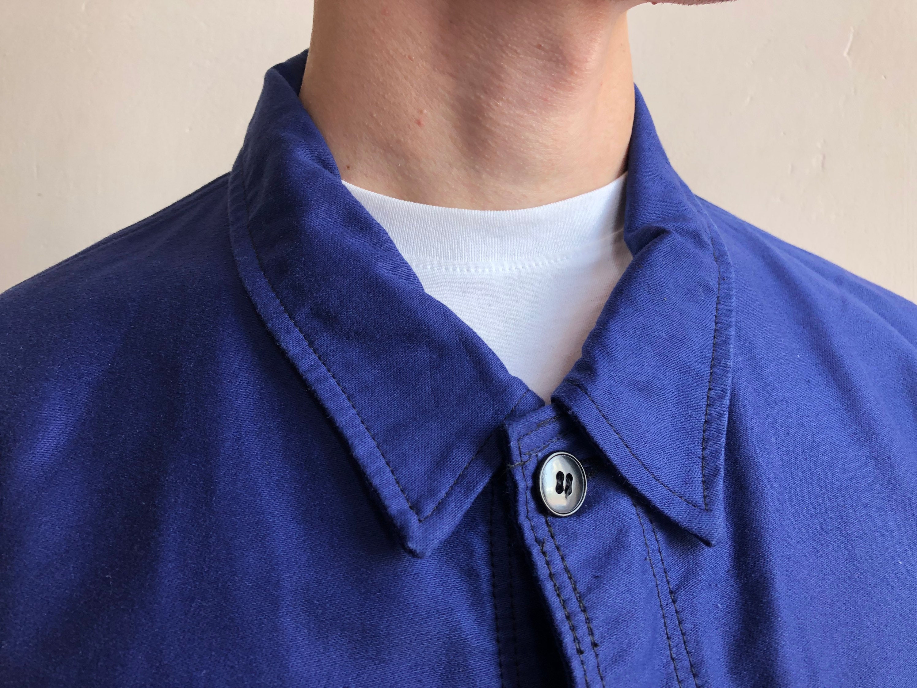 ジャケット・アウター 1950s french work jacket NAVY MILITARY Vintage Chore French Worker Jackets - Navy Blue - XS S M L