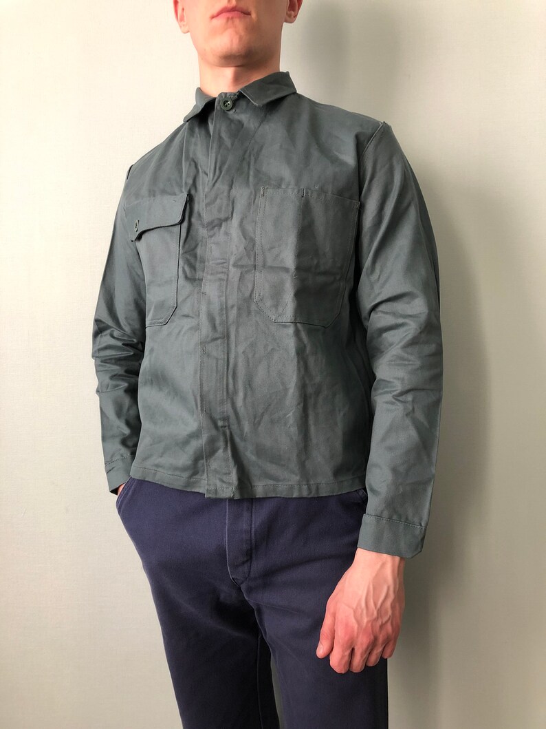 Vintage Swiss Work Jacket Size S Vintage Workwear Chore Jacket