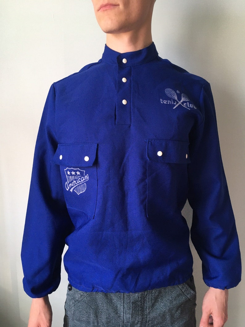 Size-S-M Vintage Jacket Navy Blue Made in USA Tennis Sport