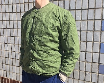 Vintage Swedish Military M59 Field Jacket Liner C52 Cotton Green