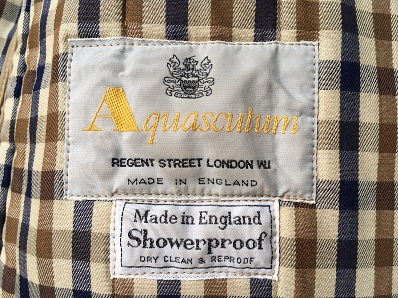 Aquascutum Showerproof Coat Jacket Classic Vintage Waterproof Authentic ...