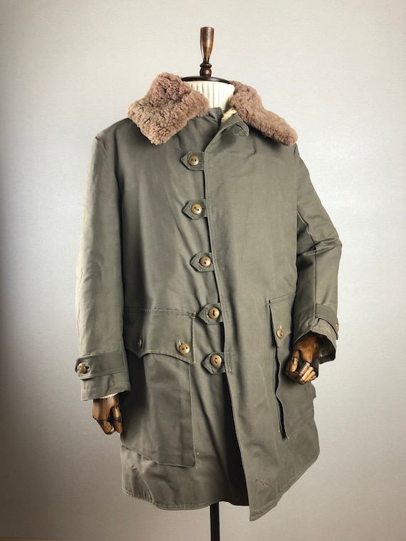 Swedish Army Parka / Mens Shearling Coat / ww2 Coat /… - Gem