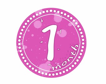 Watercolor Baby Milestone Stickers: Months 1-12