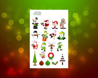 Christmas stickers, printable stickers, download stickers, sticker sheet