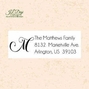 Return address label, Personalized address label, Address labels, return label, Monogram
