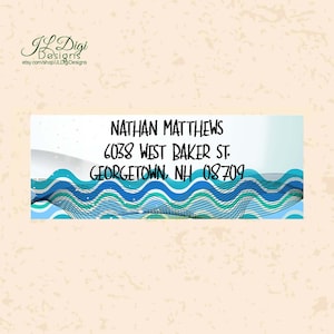 Return address label, Personalized address label, Address labels, return label, Blue label