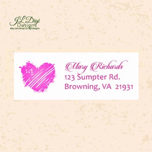 Return address label, Personalized address label, Address labels, return label, heart