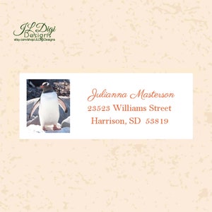 Return address label, Personalized address label, Address labels, Return label, Penguin. Animal
