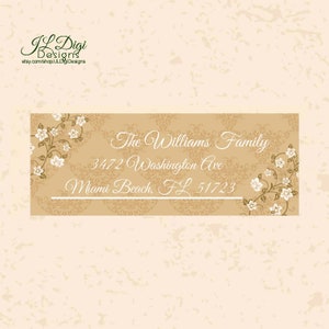 Return address label, Personalized address label, Address labels, return label, Floral, Flowers, Nature, white flowers