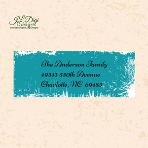 Etichetta di reso personalizzata, Teal Grunge, Funky