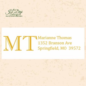 Return address label, Personalized address label, Address labels, return label, Monogram