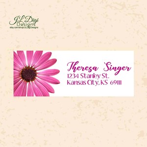 Return address label, Personalized address label, Address labels, return label, Floral, Flowers, Nature, Gerber Daisy