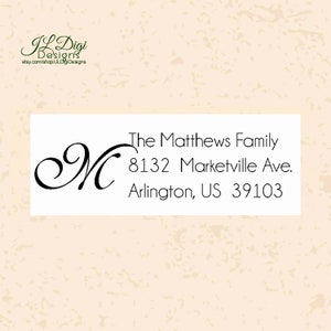 Return address label, Personalized address label, Address labels, return label, Monogram