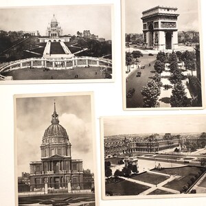 PARIS, FRANCE, Antique Postcards, 4 Blank & Unused postcards, travel journal, junk journal supplies, postcrossing, snail mail, ephemera