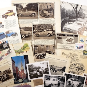 VOITURES ANCIENNES - Pack d'inspiration en papier vintage - 25 pièces, éphémères pour écrire dans un journal indésirable, des fournitures de scrapbooking, des carnets de voyage, des collages d'art, etc.