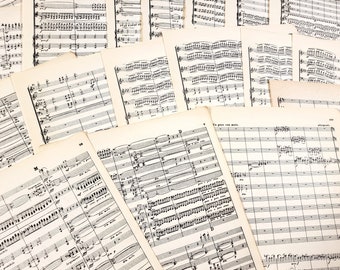 Vintage Sheet Music, 1931 Schubert classical, 20 pages, vintage paper ephemera for junk journaling, scrapbooking supplies, collage art